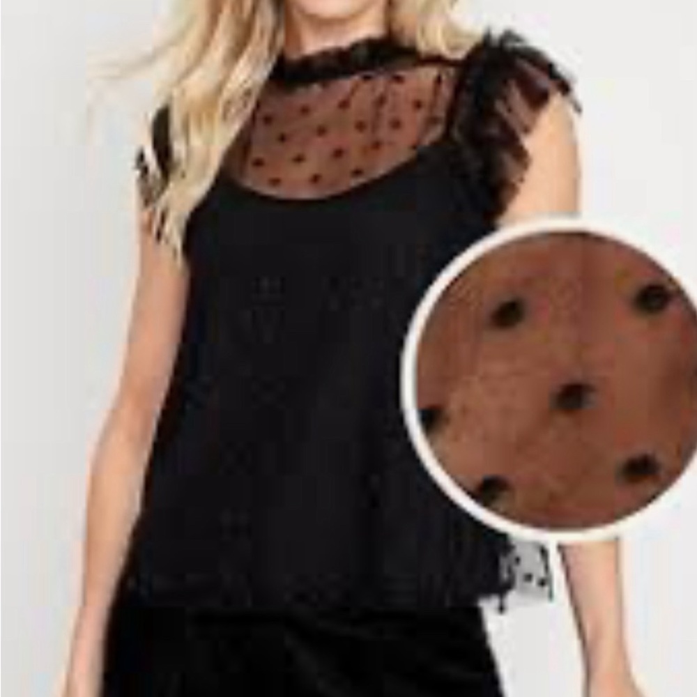 * OLD NAVY MESH POLKA DOT TOP W/CAMI XXL - Picture 4 of 4